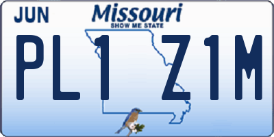 MO license plate PL1Z1M