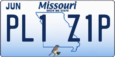 MO license plate PL1Z1P