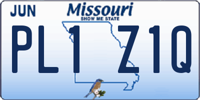 MO license plate PL1Z1Q