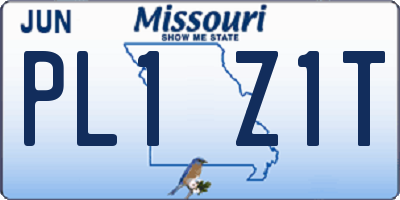 MO license plate PL1Z1T