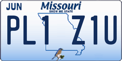 MO license plate PL1Z1U