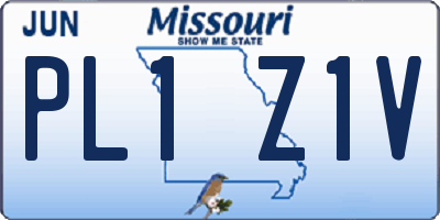MO license plate PL1Z1V