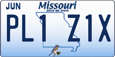 MO license plate PL1Z1X