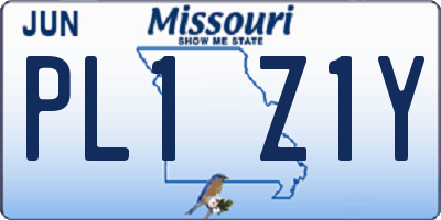 MO license plate PL1Z1Y