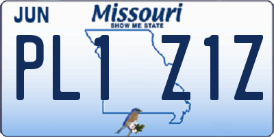 MO license plate PL1Z1Z