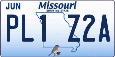 MO license plate PL1Z2A