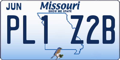 MO license plate PL1Z2B