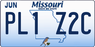 MO license plate PL1Z2C