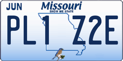 MO license plate PL1Z2E
