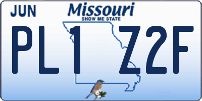 MO license plate PL1Z2F