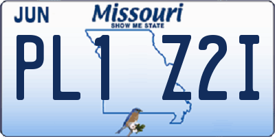 MO license plate PL1Z2I