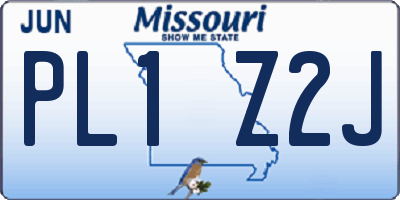 MO license plate PL1Z2J