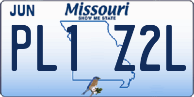 MO license plate PL1Z2L