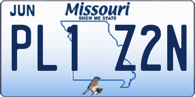 MO license plate PL1Z2N