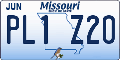 MO license plate PL1Z2O