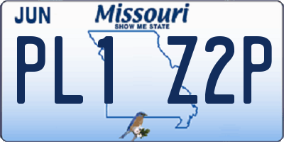 MO license plate PL1Z2P