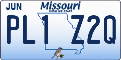 MO license plate PL1Z2Q