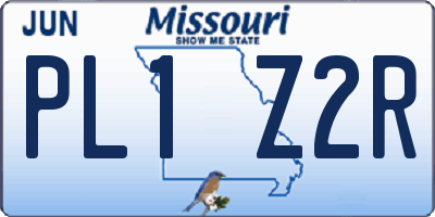 MO license plate PL1Z2R