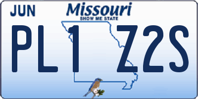 MO license plate PL1Z2S