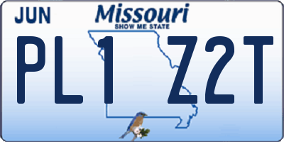 MO license plate PL1Z2T