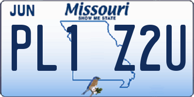 MO license plate PL1Z2U