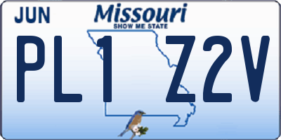 MO license plate PL1Z2V