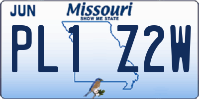 MO license plate PL1Z2W