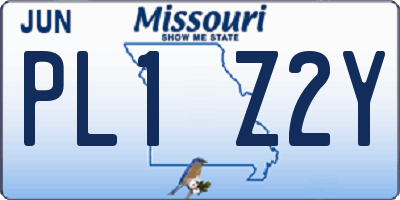 MO license plate PL1Z2Y