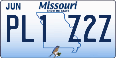 MO license plate PL1Z2Z