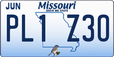 MO license plate PL1Z3O