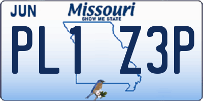 MO license plate PL1Z3P