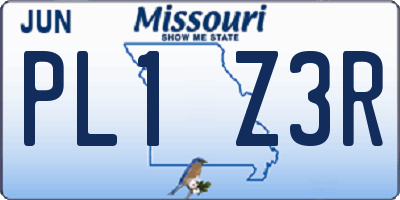 MO license plate PL1Z3R