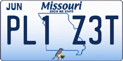 MO license plate PL1Z3T