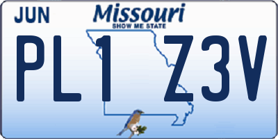 MO license plate PL1Z3V
