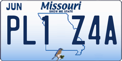 MO license plate PL1Z4A