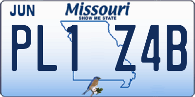 MO license plate PL1Z4B