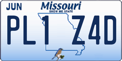 MO license plate PL1Z4D