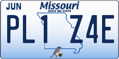 MO license plate PL1Z4E