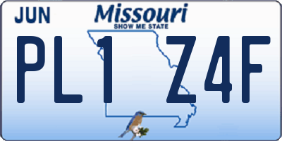 MO license plate PL1Z4F