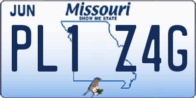 MO license plate PL1Z4G