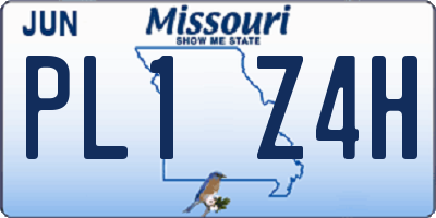 MO license plate PL1Z4H
