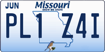 MO license plate PL1Z4I