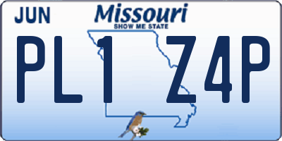 MO license plate PL1Z4P