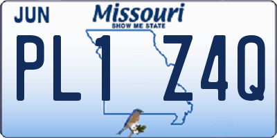 MO license plate PL1Z4Q