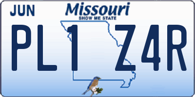 MO license plate PL1Z4R