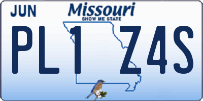 MO license plate PL1Z4S