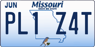 MO license plate PL1Z4T