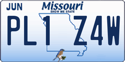 MO license plate PL1Z4W