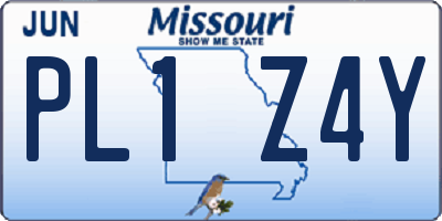 MO license plate PL1Z4Y