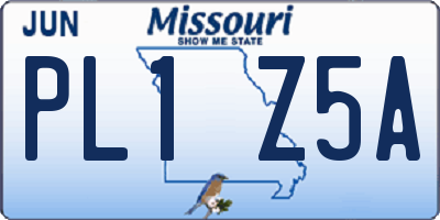 MO license plate PL1Z5A